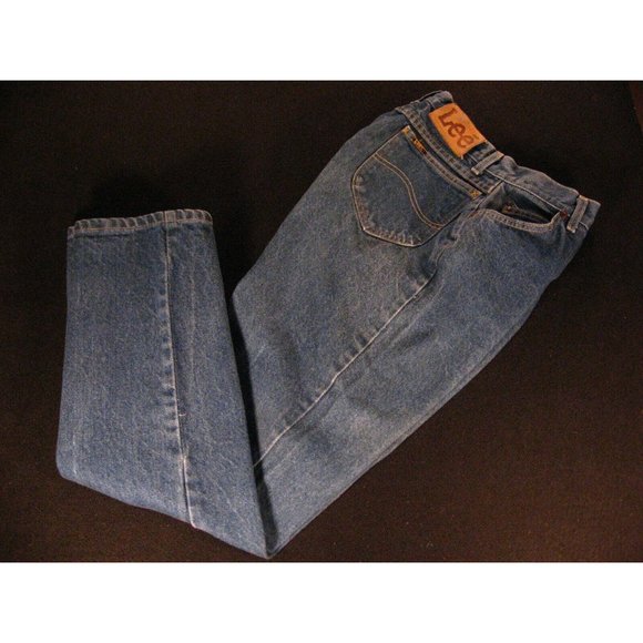 VINTAGE 70s LEE Riders Womens Jeans 12P 29X30 UNION MADE Blue Denim - Picture 3 of 12
